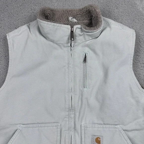 Carhartt Mock Neck Vest Sherpa Lined WV001 Full Zip Gray Womens XL 16/18 - Picture 4 of 11